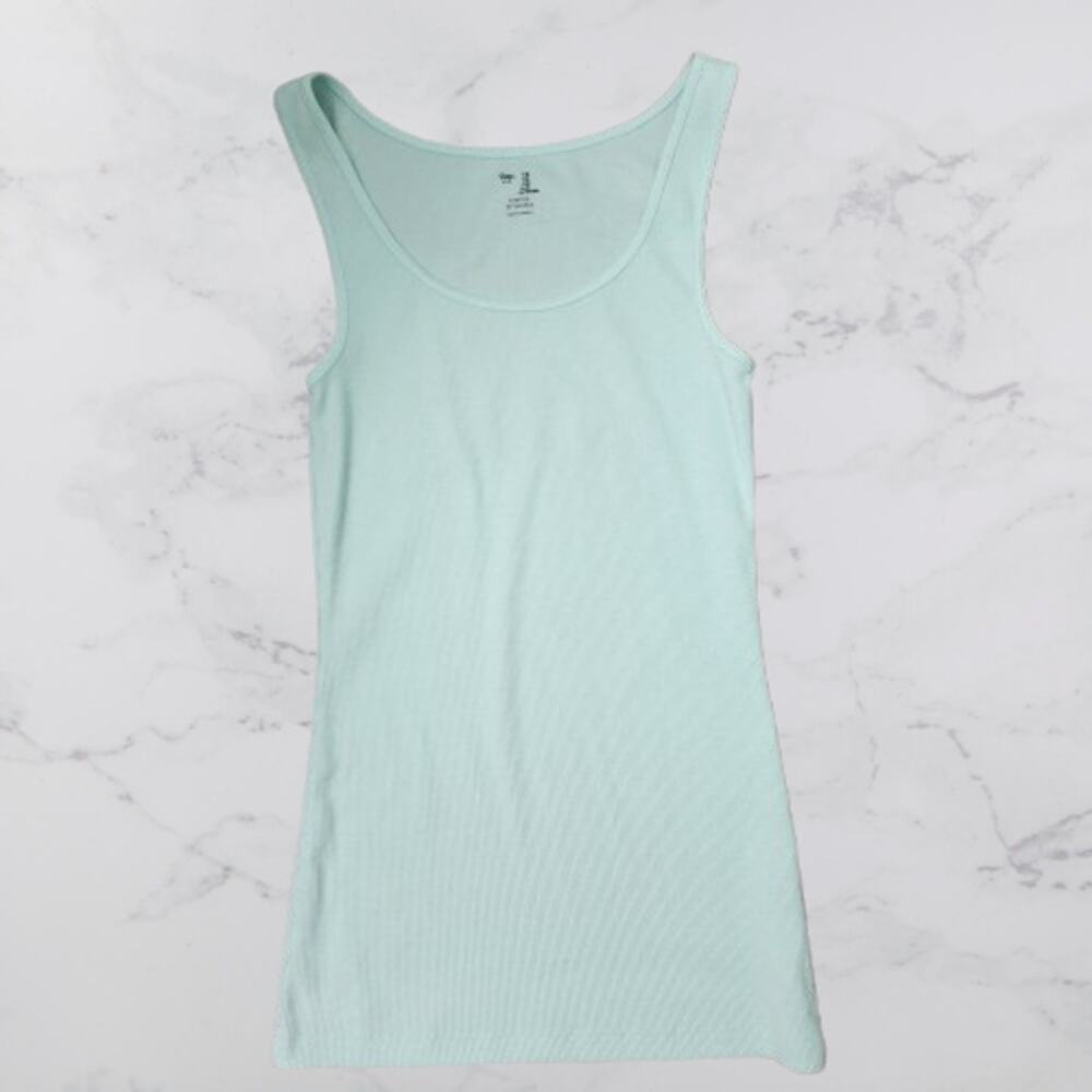 Gap Ribbed Stretch Lightweight Tank Small Ballerina Blue